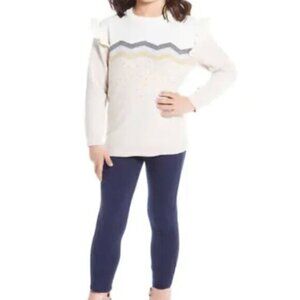 NWT Andy & Evan Girls' 2-piece Ruffle Sleeve Sweater & Leggings Set, size 5